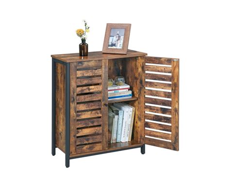 Vasagle Storage Cabinet With Louvred Doors Sideboard Buffet Unit