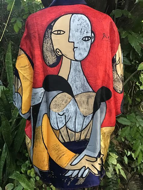 Pablo Picasso Print Silk Shirt Etsy