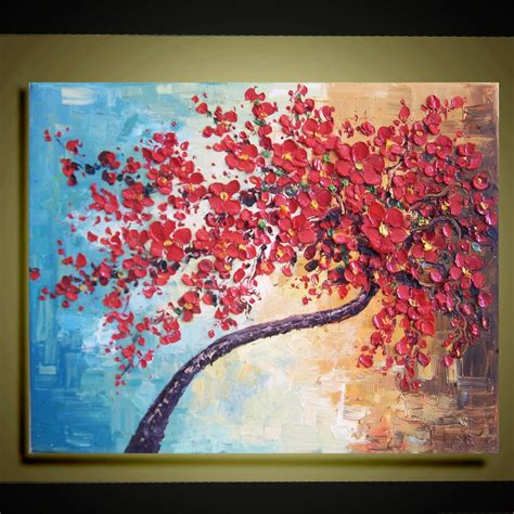 Red Cherry Blossom Painting at PaintingValley.com | Explore collection ...