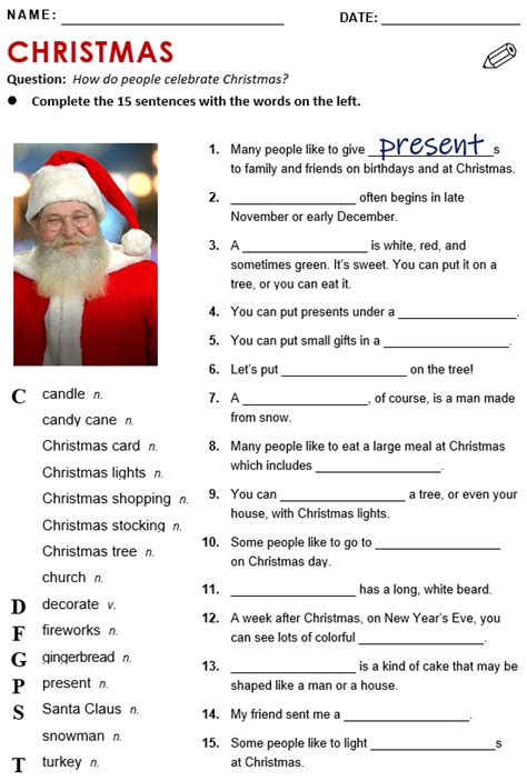 Christmas All Things Topics Worksheets Library