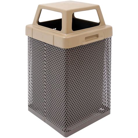 Wausau Tile MF3053 35 Gallon Steel Square Trash Receptacle With Plastic