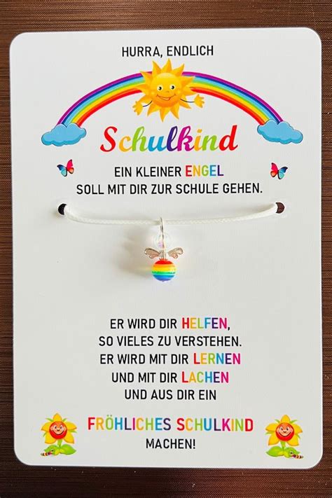 Schulkind 2024 Einschulung Geschenk Schutzengel Kette Schultüte