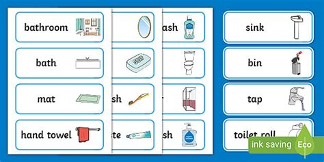 Bathroom Vocabulary Cards - ESL Vocabulary Resources