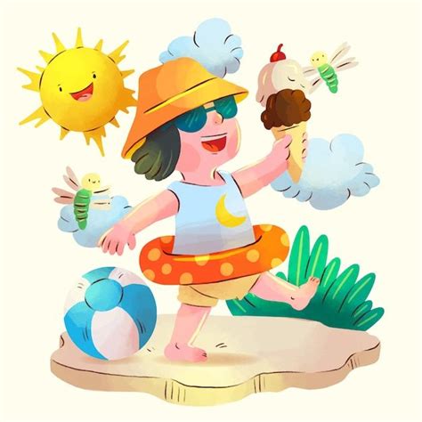 Free Vector Watercolor Illustration For Summertime Season Summer