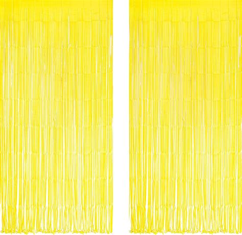 Yellow Tinsel Curtain Party Streamers Greatril Foil Fringe Backdrop