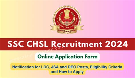 Ssc Chsl Recruitment 2024 Out Online Application Form For Ldc Jsa And