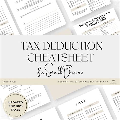 Small Business Tax Deductions Cheat Sheet Tax Deductions Item List