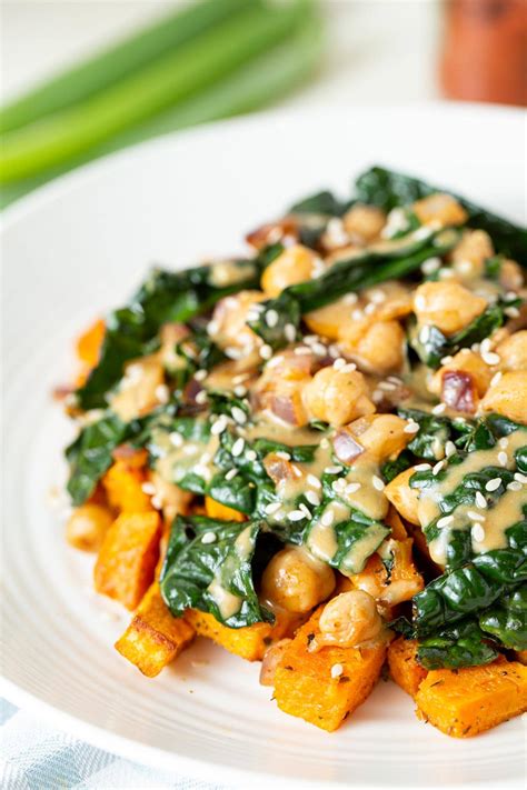 Easy Kale Chickpea Stir Fry With Miso Peanut Sauce Vegan