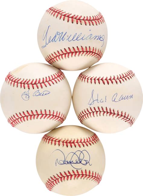 Hall Of Fame Single Signed Baseball Collection 10 Wwilliams And Jeter