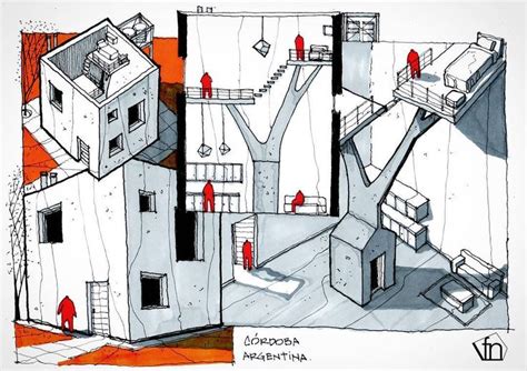 Architectural Illustration By Fer Neyra Architecture Sketchbook