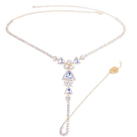 Sexy Cuerpo Tri Ngulo Cristal Bikini Ropa Interior Para Mujer Bling Strass Vientre Cintura