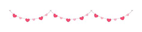 Valentine's Day red hearts banner bunting vector illustration clipart ...