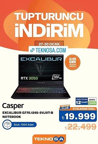 Casper Excalibur G Vj T B Notebook Ndirimde Market