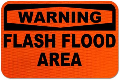 Warning Flash Flood Area Sign Fast Shipping And 10 Discount Available