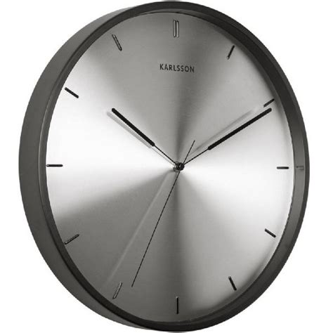 Karlsson Uhr Wanduhr Finesse Nickel-Black