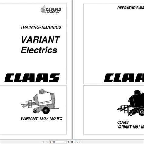 Claas Balers Variant 260 280 Electric And Hydraulic System