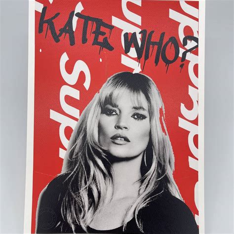 【未使用】death Nyc 世界限定100枚 アートポスター Kate Moss ケイトモス Supreme シュプリーム Banksy