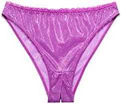 Savage X Fenty Women S Mesh Crotchless High Leg Bikini Juicy Purple