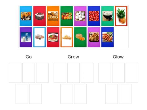 Tukuyin Ang Mga Pagkain Go Grow At Glow Classifica O Em Grupos
