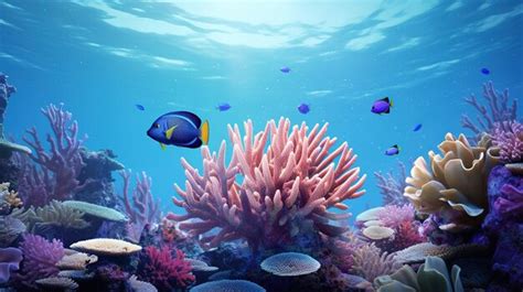 Premium AI Image Underwater World Coral Reef And Fishes In Red Sea At