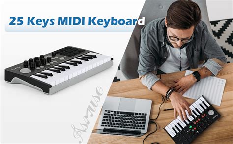 Asmuse EMK 25 Portable MIDI Keyboard Bluetooth MIDI Keyboard