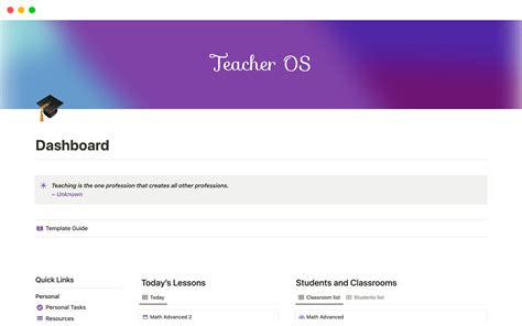 Teacher Os Notion Template