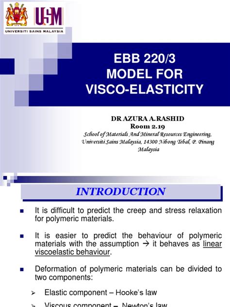 3.Model Visco-elasticity.ppt | Viscoelasticity | Solid Mechanics 