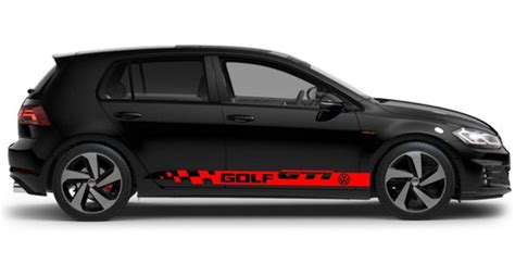 Par De Stickers Calcoman As Franjas Deportivas Vw Golf Gti En