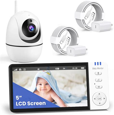 Baby Monitor 5 Inch Large Ultra HD Display Baby Camera Monitors