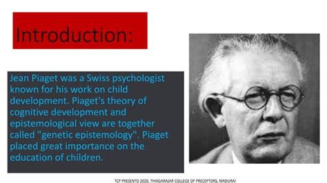 Jean Piaget S Theory Of Cognitive Development Ppt