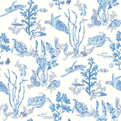 SCS6057 Azure Garparilla Peel and Stick Wallpaper by Scalamandré