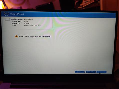 Alert! TPM Device not detected. 9560 BIOS 1.16.0 : r/DellXPS