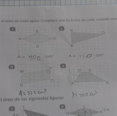 1 Calcula el área de cada figura Considera que los lados de cada