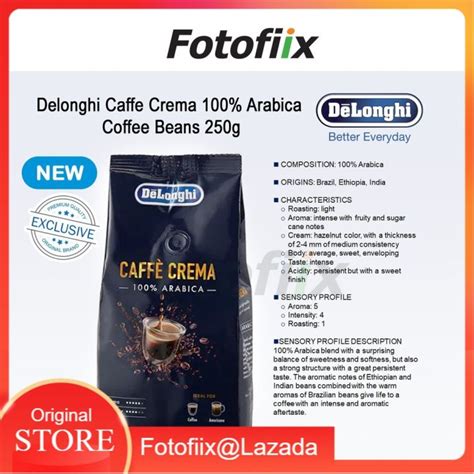 DeLonghi Caffe Crema 100 Arabica Coffee Beans 250g Lazada