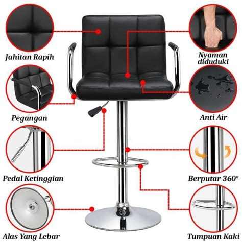 Jual Kursi Bar Hidrolik Cafe Ada Sandaran Barstool Minimalis Premium