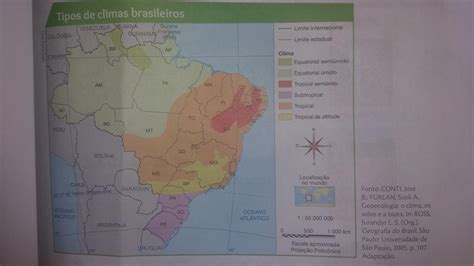 Observe No Mapa A Seguir A Distribuição Dos Diferentes Tipos