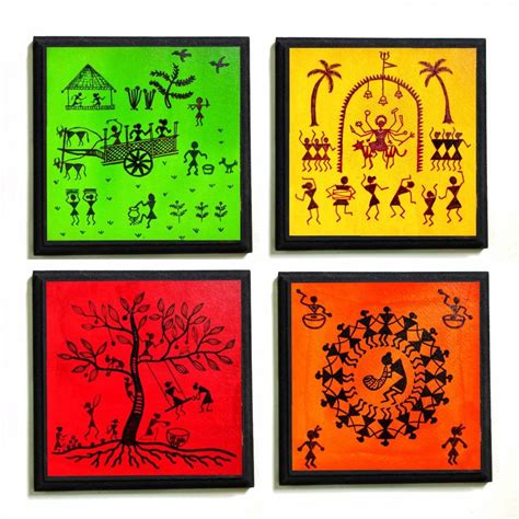 Warli Wall Plates Handmade Wall Art Indian Folk Art Indian Wall