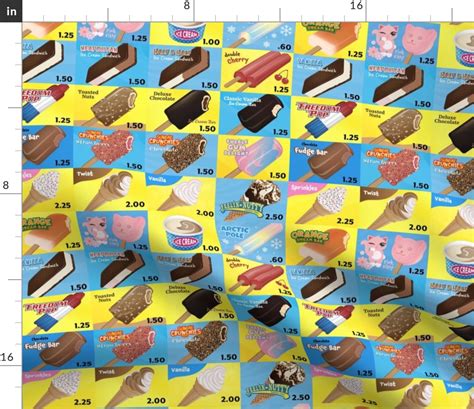 Ice Cream Truck Menu Small Fabric Spoonflower