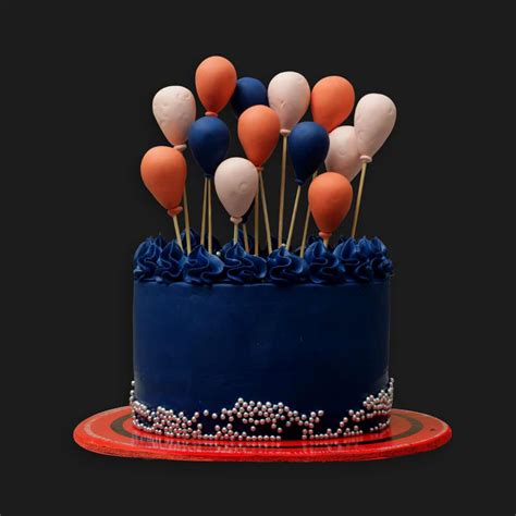 Balloon Topper Cake - Black & Brown Bakers