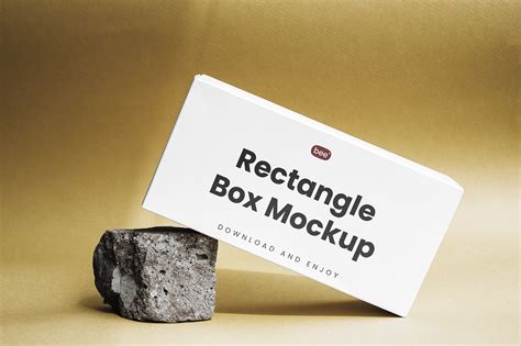 Free Paper Box On Rock Mockup Mockupbee