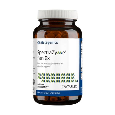 Metagenics Spectrazyme Pan 9x Digestion Supplement Pancreatic Enzymes Digestive Enzymes