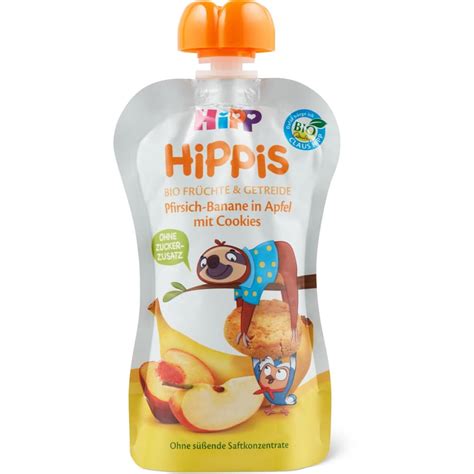 HiPP Bio Quetschbeutel für Babys Pfirisch Banane in Apfel mit Cookie