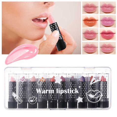 Lip Stains Natural Non Staining Cup Lasts For Hours Non Fading 10 Colors Party T Set