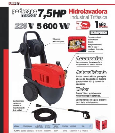 Hidrolavadora Psi Hp Uso Extra Pesado Urrea Hl