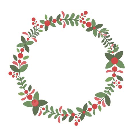 Green Leaf Wreath Vector Hd Png Images Christmas Wreath With Red Berry