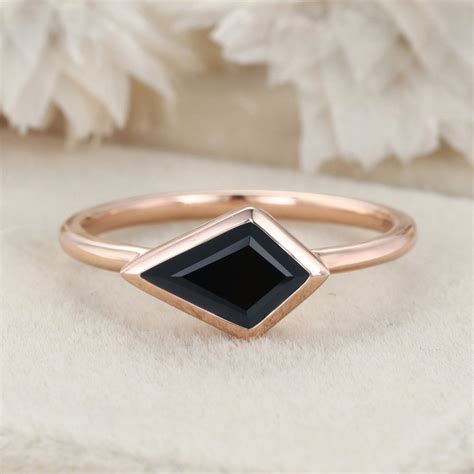 Black Onyx Engagement Rings Oveela Jewelry