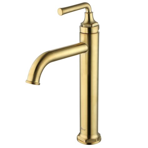 Tano Single Handle Brushed Gold Vessel Bath Faucet Floor And Decor