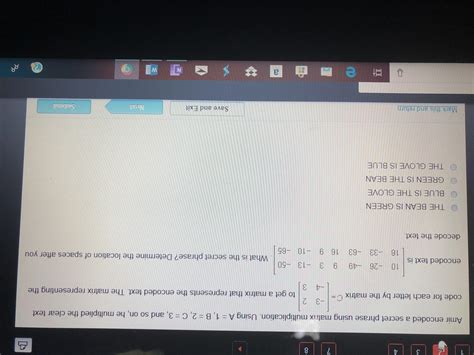 Amir Encoded A Secret Phrase Using Matrix Multiplication Brainly