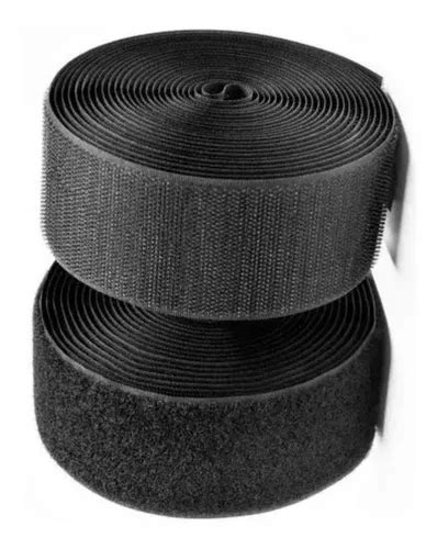 Velcro Contactel Negro 10cm Rollo 25 Mts Gancho Y Felpa Envío gratis