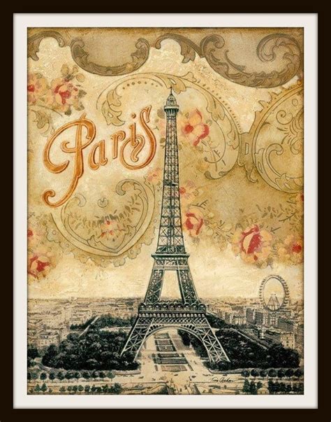 Vintage Paris Eiffel Tower Art Image Wall Decor Unframed 85 X 11 Etsy